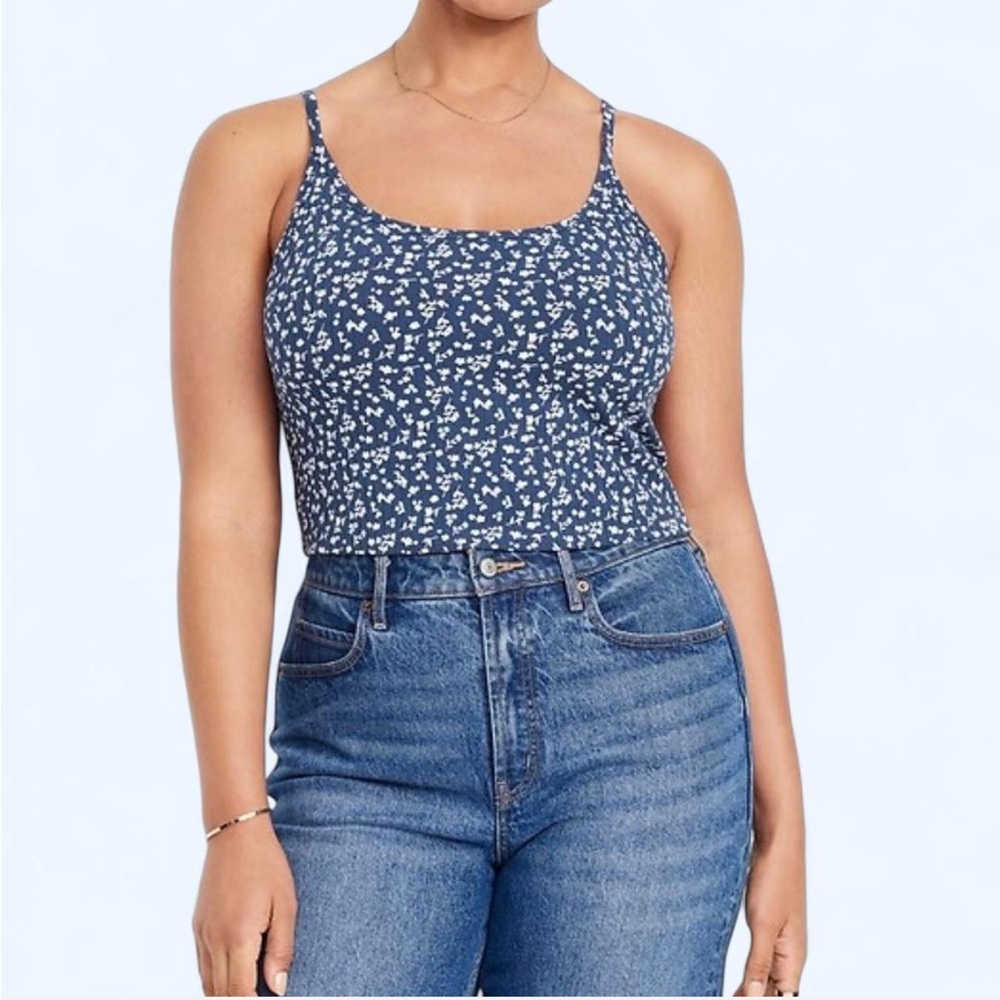Old Navy blue floral cami crop top